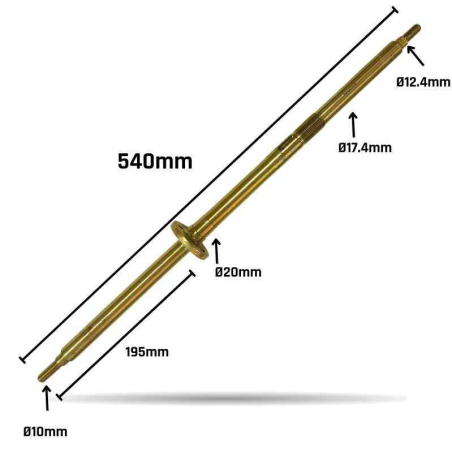 EJE TRASERO MINIQUAD GASOLINA Y ELECTRICO 54CM